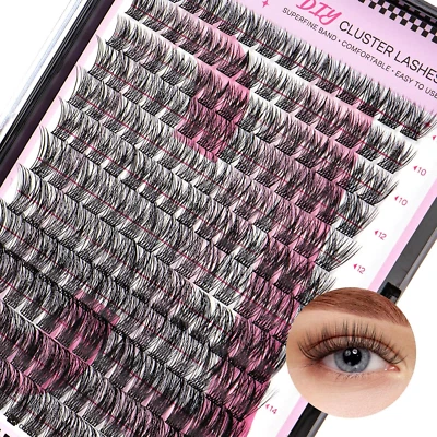 Wimpern Einzeln CALAILIS 168 Pcs DIY Cluster Wimpern D Curl Individuelle Wimpern