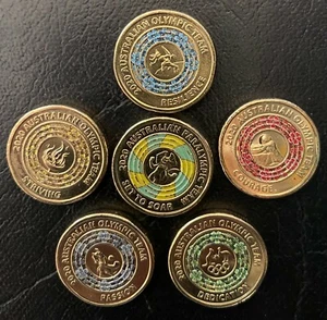 2020 Tokyo Olympic Paralympics Coloured $2 Dollar 6 Coins Set in Capsule UNC - Bild 1 von 8