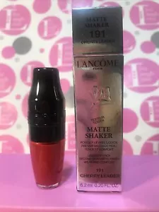 LANCOME MATTE SHAKER #191 CHERRY LEADER LIQUID LIPSTICK SECOND SKIN NIB - Picture 1 of 3