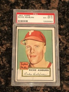 1952 Topps Richie Ashburn #216 Baseball Card PSA 6