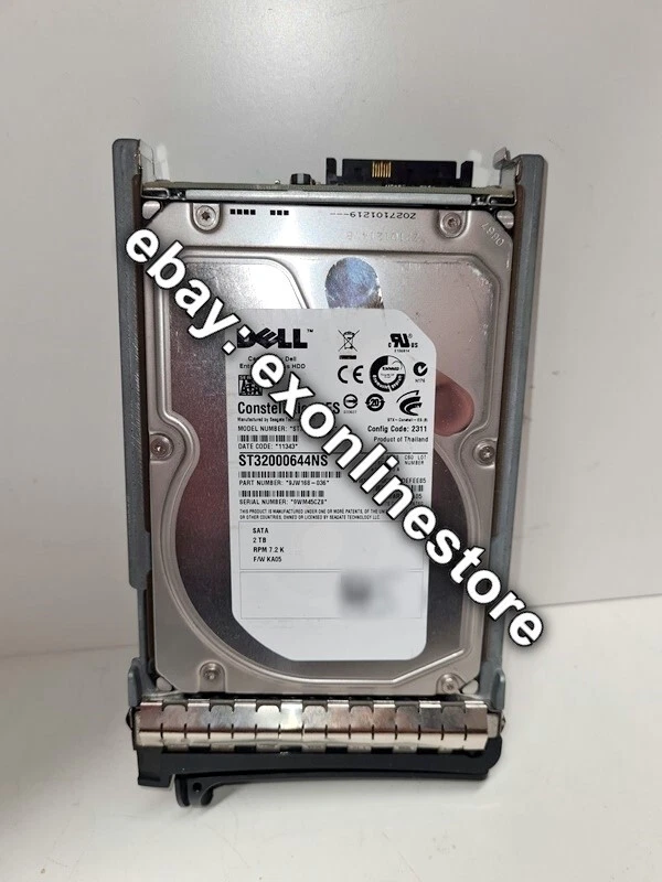 0VGY1F - Dell 2TB 3G 7.2K 3.5" SATA w/F9541 TRAY - Image 1 of 1