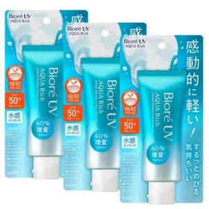 KAO Biore UV Pack of 3 Aqua Rich Watery Essence Sunscreen SPF50+/PA++++ 70g .... - Picture 1 of 2