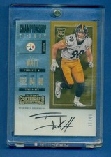 T.J. Watt 2017 Panini Contenders Auto Autograph RC Championship Ticket 37/49