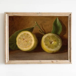 Lemon Still Life Old Paintings Kitchen Decor Wall Art Poster Print - Picture 1 of 6