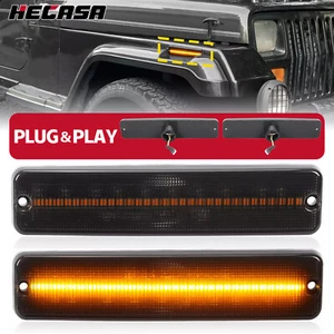 Luces de señalización laterales LED ahumadas ámbar HECASA para Jeep Wrangler YJ 1987-1995 - Imagen 1 de 24