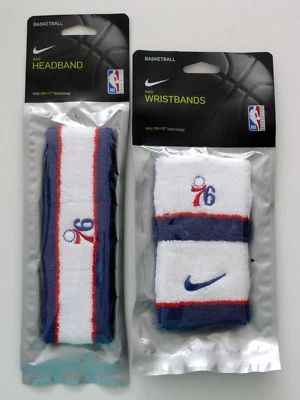 Комплект повязок на голову и браслетов Nike Philadelphia 76ers для взрослых NBA белый/синий Rush - Изображение 1 из 4