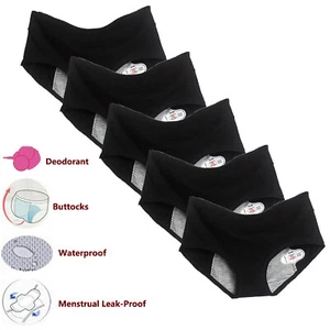 5 Pack Damen Menstruation Periode Unterwäsche auslaufsicher Slips Pant Hosen - Bild 1 von 2