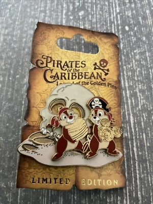 Disney DLR Pirates of the Caribbean Golden Mickey Icon Chip Dale Pin 47670 - Image 1 of 3
