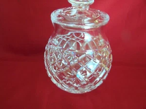 HEAVY Signed Waterford Crystal Pineapple Cookie Biscuit Candy Barrel Jar & Lid - Picture 1 of 8