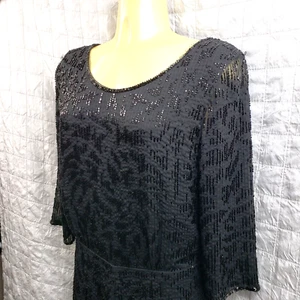 Mameluco Free People Mujer Talla XS Una Pieza Negro Cuentas Manga 3/4 Espalda Abierta Forrado - Imagen 1 de 16