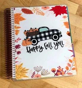 Plaid Truck Happy Fall Y'All Front & Back Cover Set 4 use w Erin Condren Planner - Picture 1 of 3