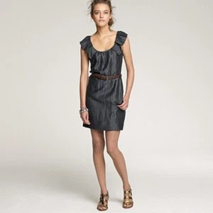 J CREW RUMPLED MERON FLUTTER SLEEVE FULLY LINED SHEATH DRESS SZ 4 - Picture 1 of 10