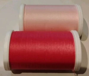 Coats & Clark XP All Purpose Sewing Thread Lot 2 spools 500 yd  PINKS  - Picture 1 of 2