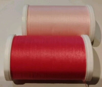Coats & Clark XP All Purpose Sewing Thread Lot 2 spools 500 yd  PINKS  - Image 1 of 2