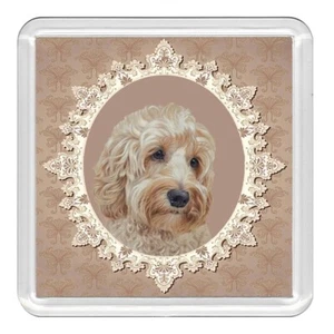 Cockapoo Dog Acrylic Coaster Novelty Drink Cup Mat Great Gift - Foto 1 di 1