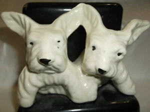 Vintage Ceramic Scottish Terriers Dog Bookend (1) Japan White Scottie dogs - Picture 1 of 4