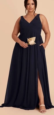 Birdy Grey LAURIE EMPIRE DRESS CHIFFON Navy Blue Size XL BRIDESMAID - Image 1 of 4