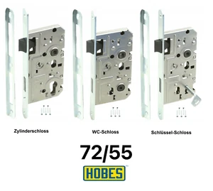 Türschloss 72/55 Hobes Schlüssel Zylinder WC Zimmertür Einsteckschloss Universel - Bild 1 von 12