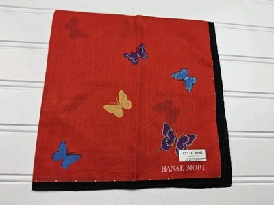 Pañuelo Hanae Mori Mariposa Pañuelo Pañuelo Bandana Bufanda Bolsillo Cuadrado  Foto 1 de 2