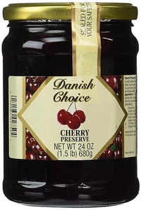 Danish Choice Cherry Preserves Jelly - 24oz. Jar- Brand New, Still Sealed - Picture 1 of 1