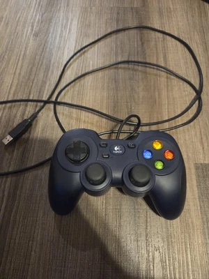 Logitech GamePad F310 Blue Wired Corded USB PC Video Game Controller Tested - Image 1 of 2