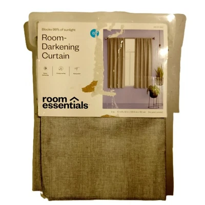 42" x 63" Room Darkening Heathered Gray Window Curtain Panel Rod Pocket NEW - Image 1 of 4