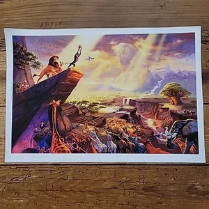 Disney Thomas Kinkade Leinwandbild König der Löwen Simba Mufasa Rafiki 12"x18" - Bild 1 von 2
