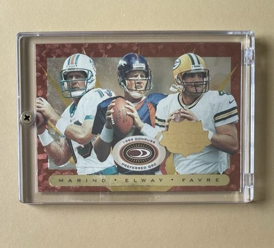 1999 DONRUSS PREFERRED - DAN MARINO - JOHN ELWAY - BRETT FAVRE CARD # 45 - Image 1 of 4