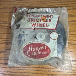 NOS vintage TRICYCLE Rear Replacement WHEEL Hansen Cycle Works Chrome 7 5/8" - Picture 1 of 5