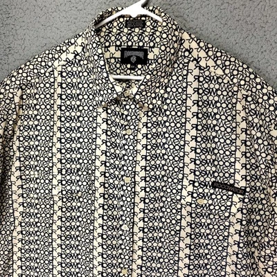 Camisa Rocawear All Over Logo Botón Para Hombres XXL Marfil Retro Hip-Hop Club Usada en Excelente Condición S/S Foto 1 de 4