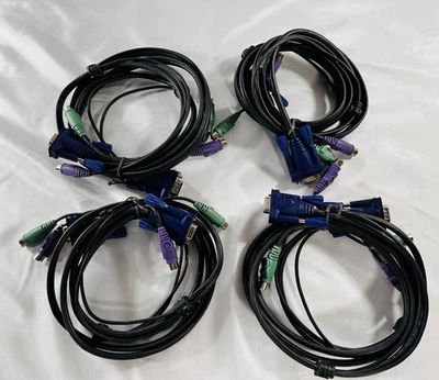 Lote de 4 cables conmutadores KVM Foto 1 de 4
