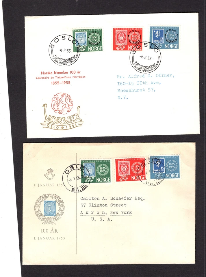 Норвегия 340-42 оба обложки первого дня - Изображение 1 из 1