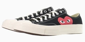 Converse Chuck Taylor All Star 70 Low Ox Comme Des Garcons PLAY CDG TALLA 5 Corazón - Imagen 1 de 6
