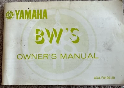 Genuine Yamaha BW'S Owners Manual 4CA-F8199-20 - Image 1 of 4