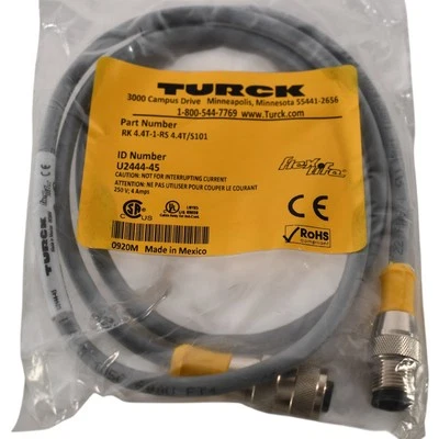 NEW Turck RK 4.4T-1-RS 4.4T/S101 U2444-45 Double-ended cable cordset 1m / 3ft le - Image 1 of 3
