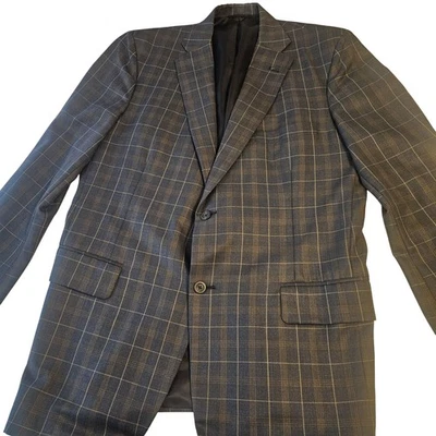 Holland & Sherry Blazer Mens 44 Plaid Wool Tom James Hand Tailored Classic - Image 1 of 4