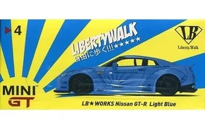 Mini GT LB Works Nissan GT-R hellblau Libertywalk Figur Spielzeug TOP KOSTENLOSER VERSAND - Bild 1 von 1