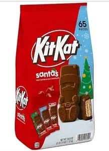 Kit Kat Holiday Christmas Santas 2 lb 7 oz bag 64 pieces Huge Bag - Picture 1 of 1