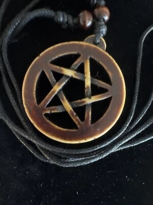 Collar Estrella Pentagrama Colgante Grande Cuentas Ajustables Estrella Celestial Foto 1 de 4