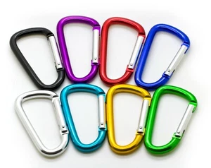 Lot 100 - 3" Carabiner D Shape Buckle Pack, Keychain Clip, Spring Snap Key Chain - Picture 1 of 54