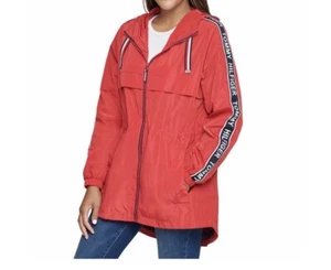 New women Tommy Hilfiger Long Windbreaker Jacket size S - Picture 1 of 6
