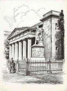 Vor dem EHRENMAL - Hanns BASTANIER - Berlin - Strichätzung 1937 HEYDER Verlag - Picture 1 of 1