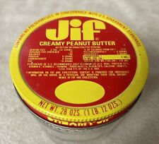 Vintage Jif Creamy Peanut Butter Glass Jar w/ Metal Lid Displays Decor Clear
