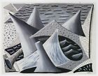 Geometric Waves, David Hockney print in 10 x 12 mount ready to frame SUPERB