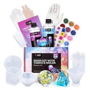 LET'S RESIN Epoxy Resin Kits for Beginners with Moulds, 500Ml Epoxy Resin Crysta - Picture 1 of 6