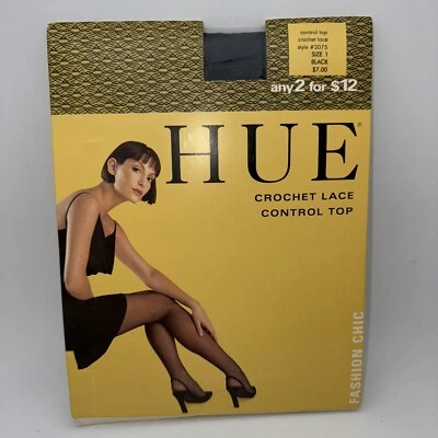 新款 Hue Control 上衣连裤袜钩编蕾丝尺码 1 黑色包邮 #2075 GR62 — 第 1/2 张图片