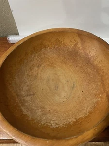 Munising Primitive Hand Turned Wooden Dough Bowl Rustic Farmhouse Folk Art - Picture 1 of 23