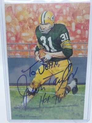 Jim Taylor AUTO Goal Line Art Card GLAC Beckett BAS Authenticated HOF - Image 1 of 2