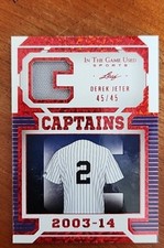 2022 Leaf In The  Game Derek Jeter Captains Relic Jersey Card! SP#45/45! #C-06