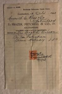 Frazer Mitchell & Co Londonderry Receipted Bill, Paper Ephemera. M 64